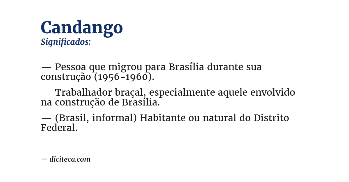Significado de candango