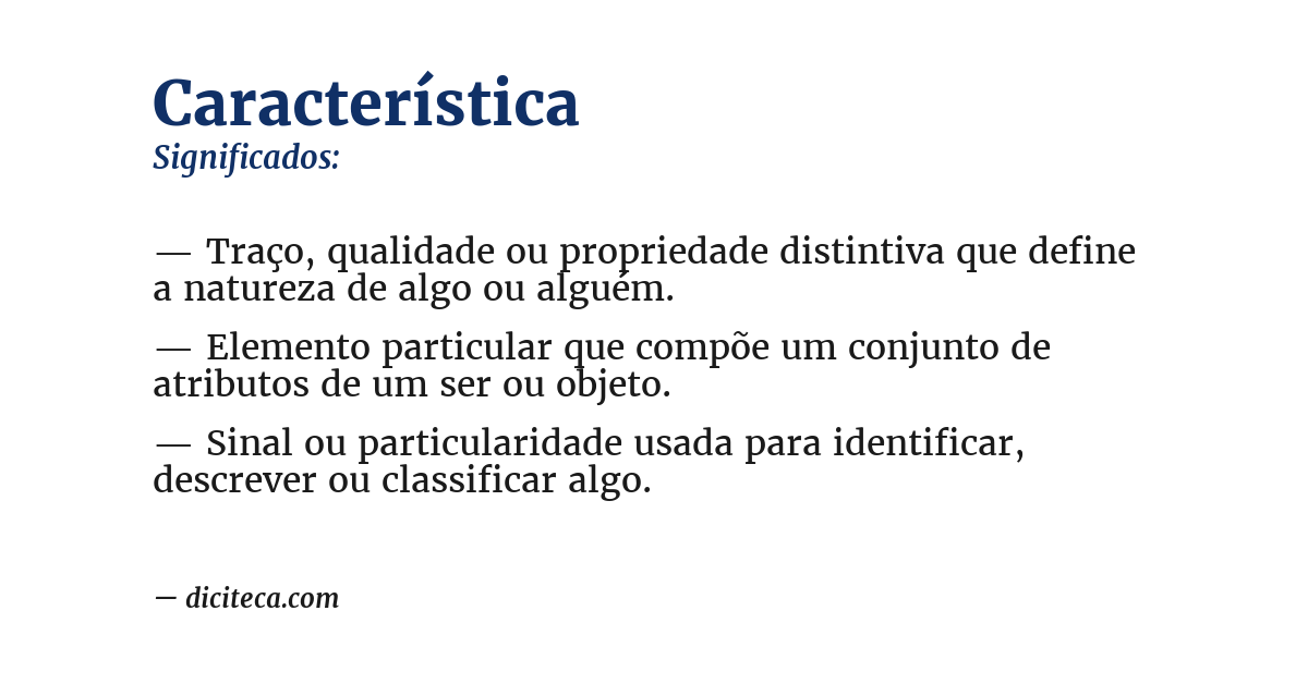 Significado de característica