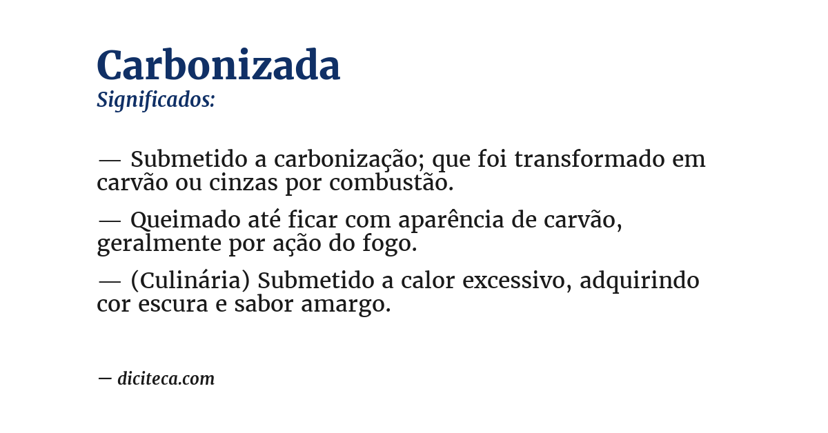 Significado de carbonizada