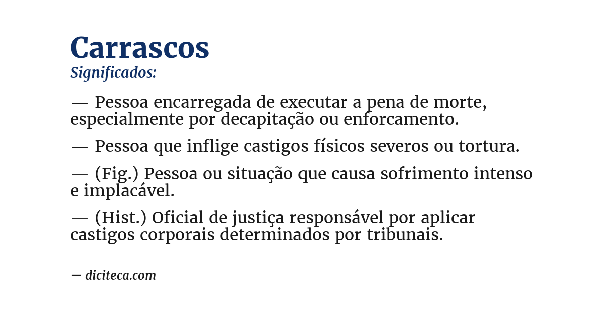 Significado de carrascos