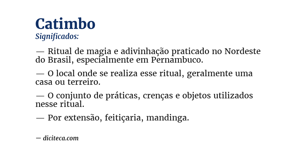 Significado de catimbo