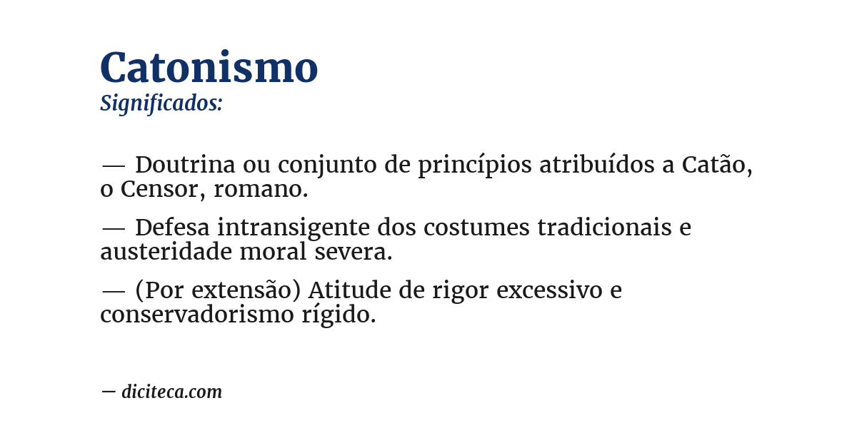 Significado de catonismo