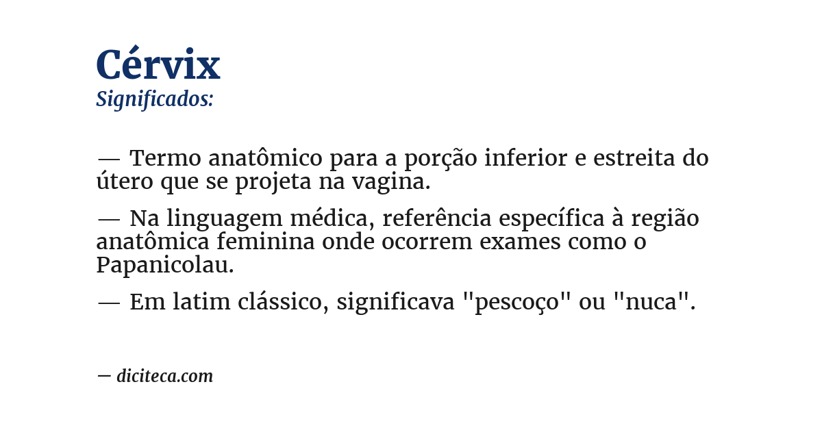 Significado de cérvix