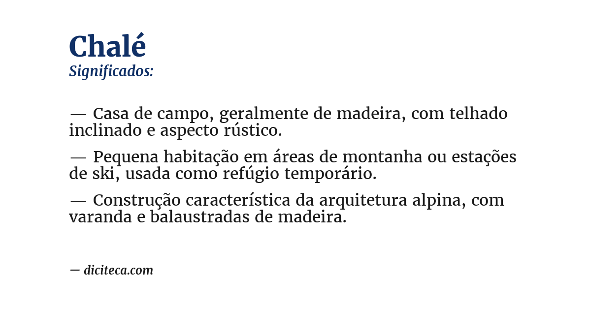 Significado de chalé