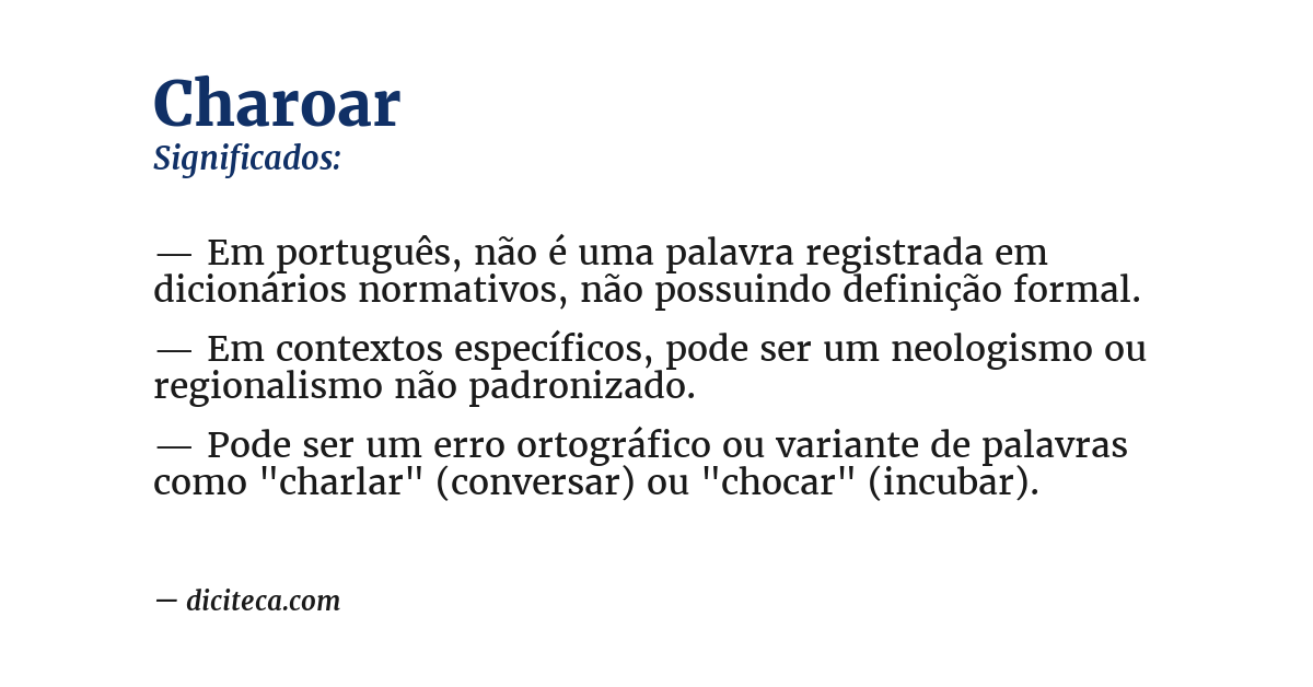 Significado de charoar