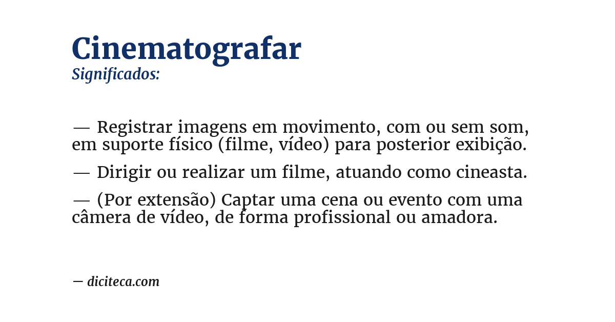 Significado de cinematografar