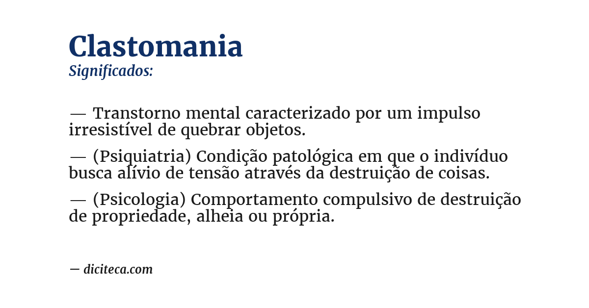 Significado de clastomania