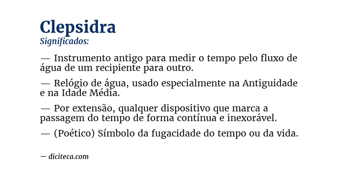 Significado de clepsidra