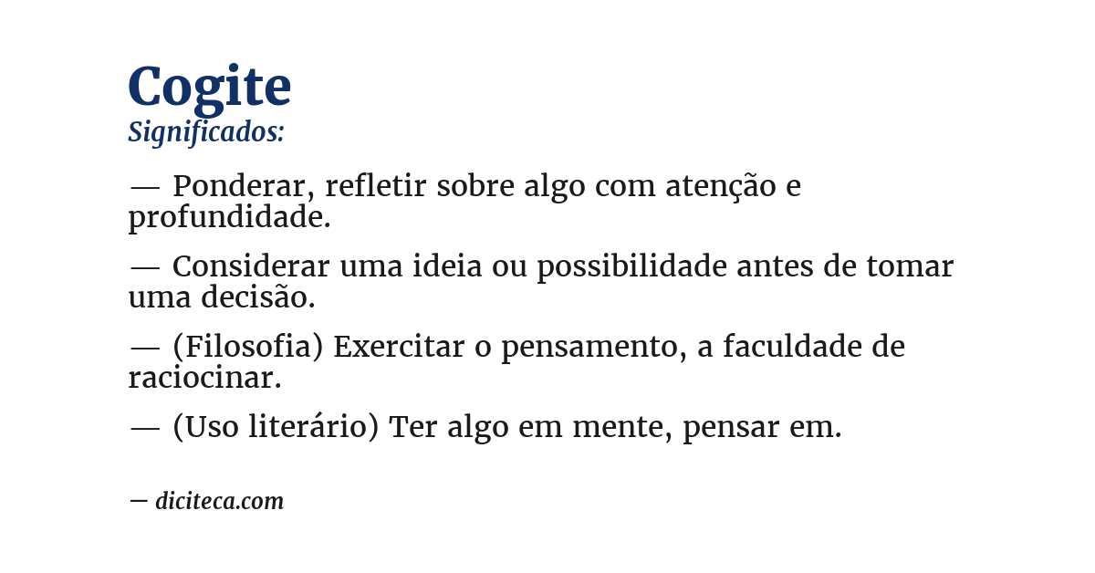 Significado de cogite