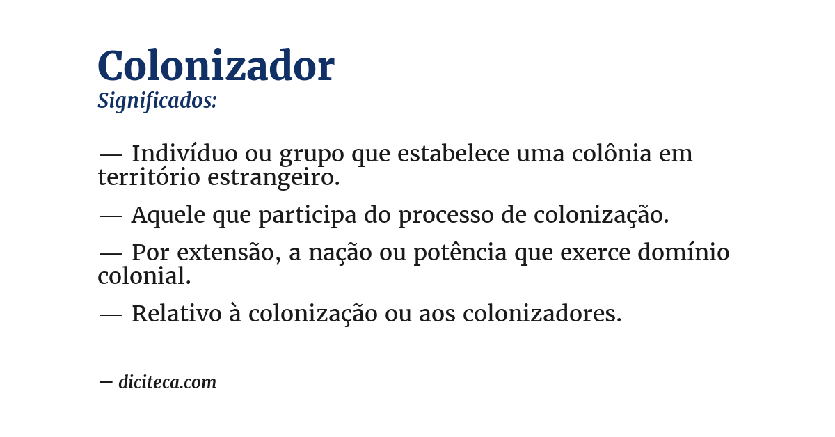 Significado de colonizador