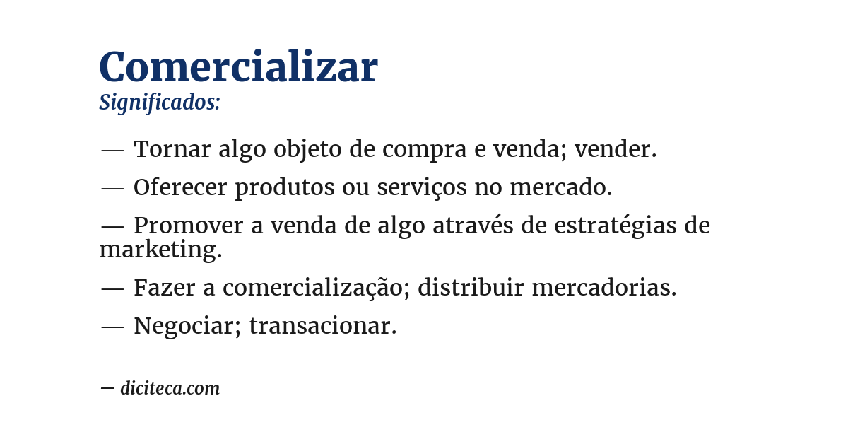 Significado de comercializar