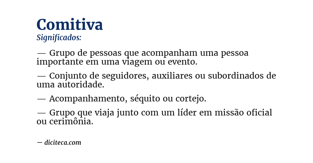 Significado de comitiva