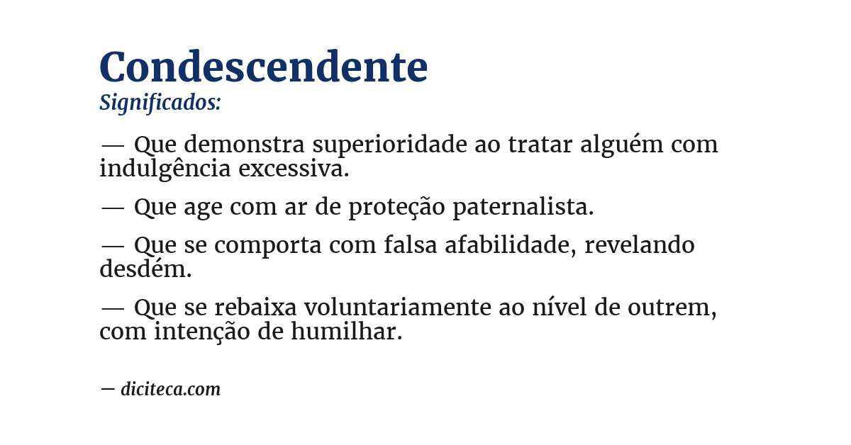 Significado de condescendente