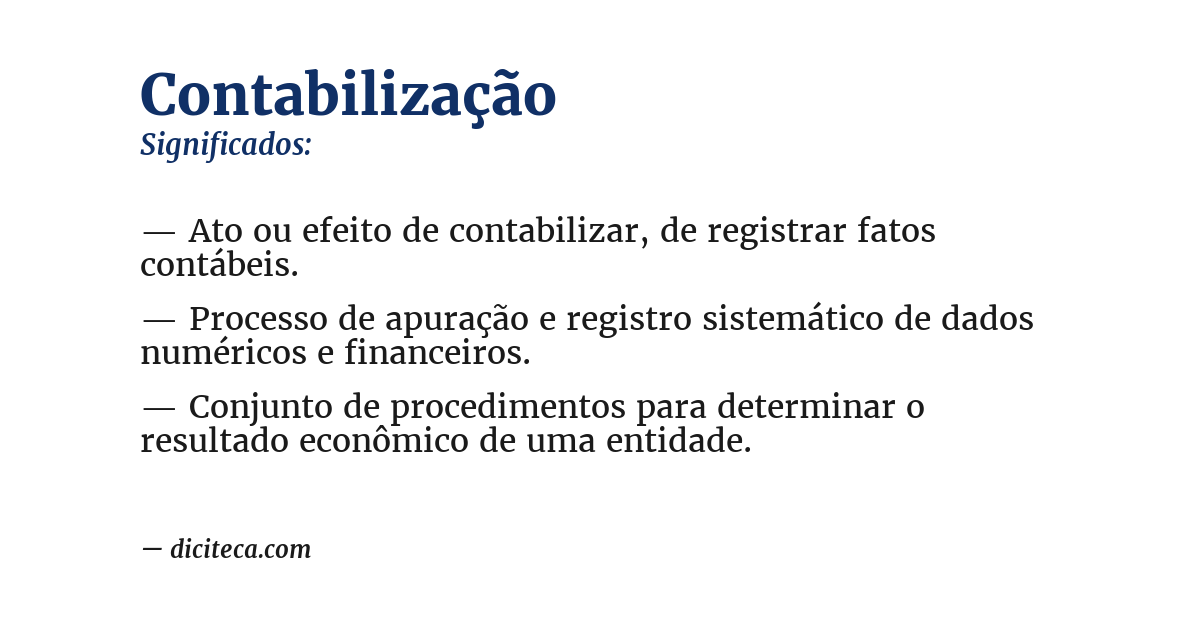 Significado de contabilização