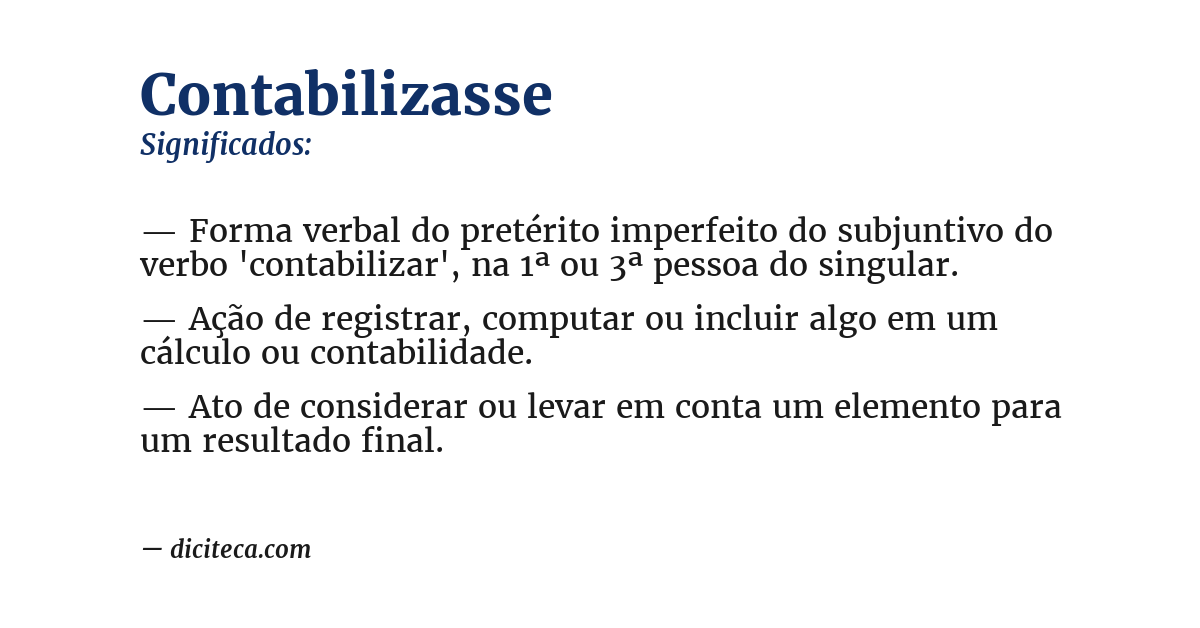 Significado de contabilizasse
