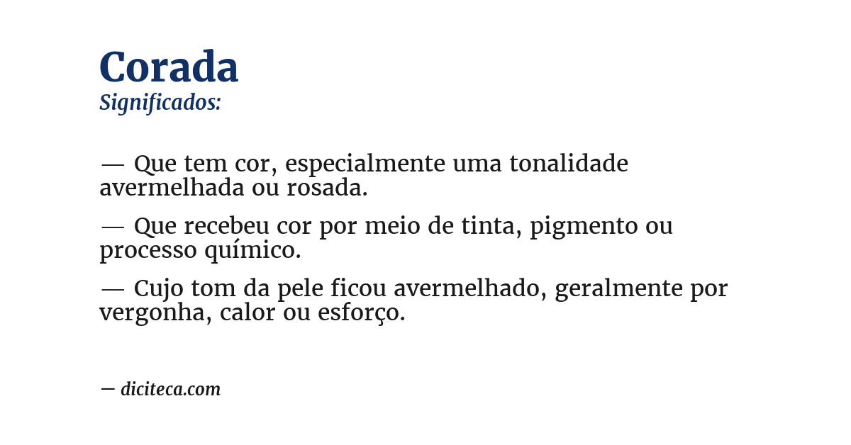 Significado de corada