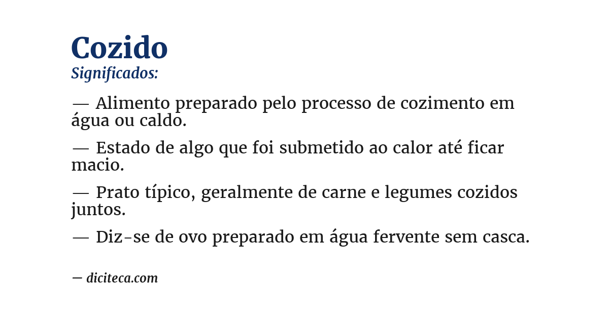 Significado de cozido