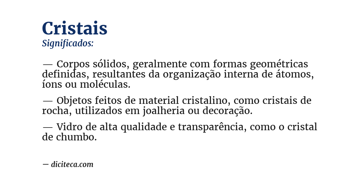 Significado de cristais