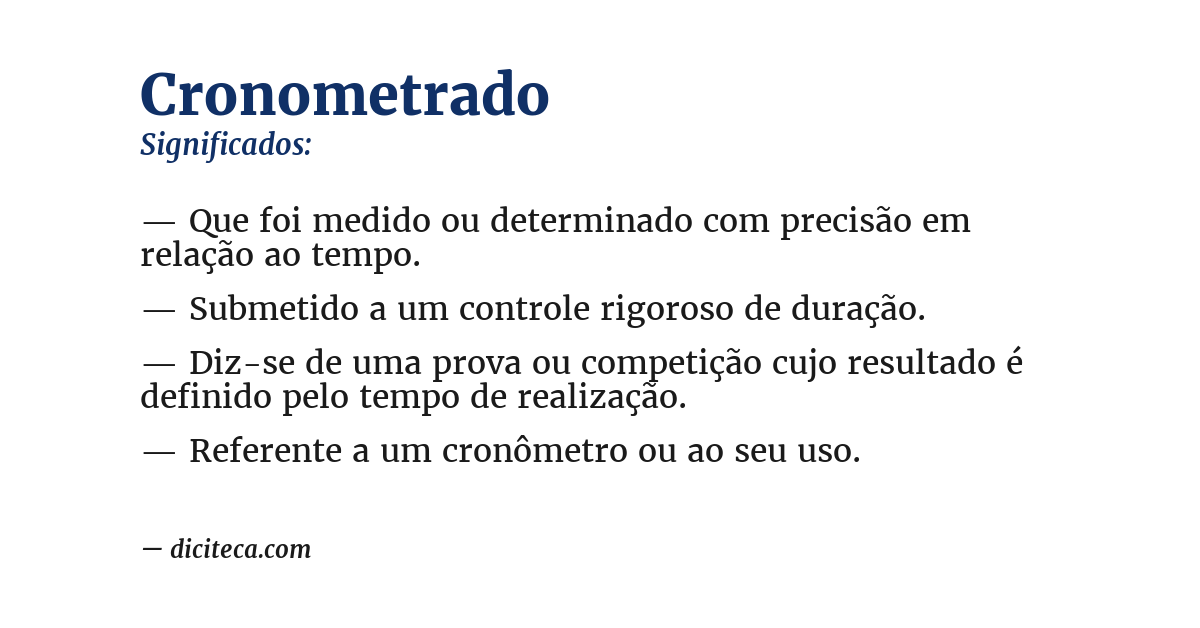 Significado de cronometrado
