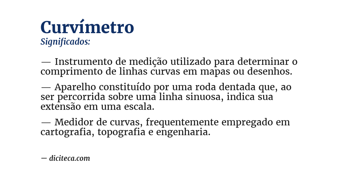 Significado de curvímetro