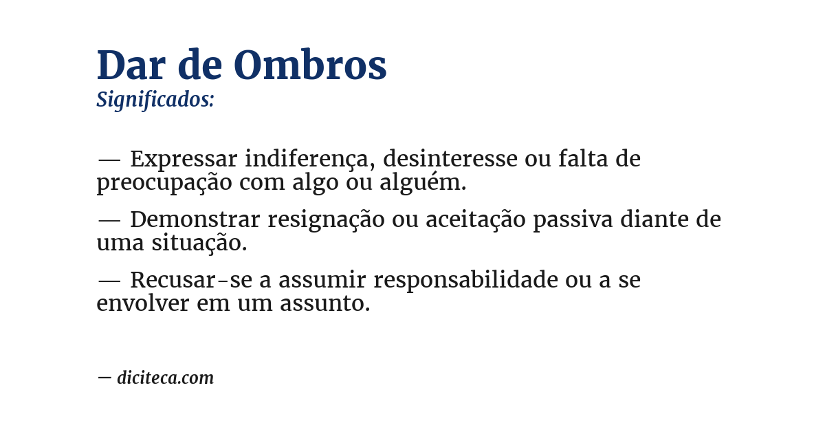 Significado de dar de ombros