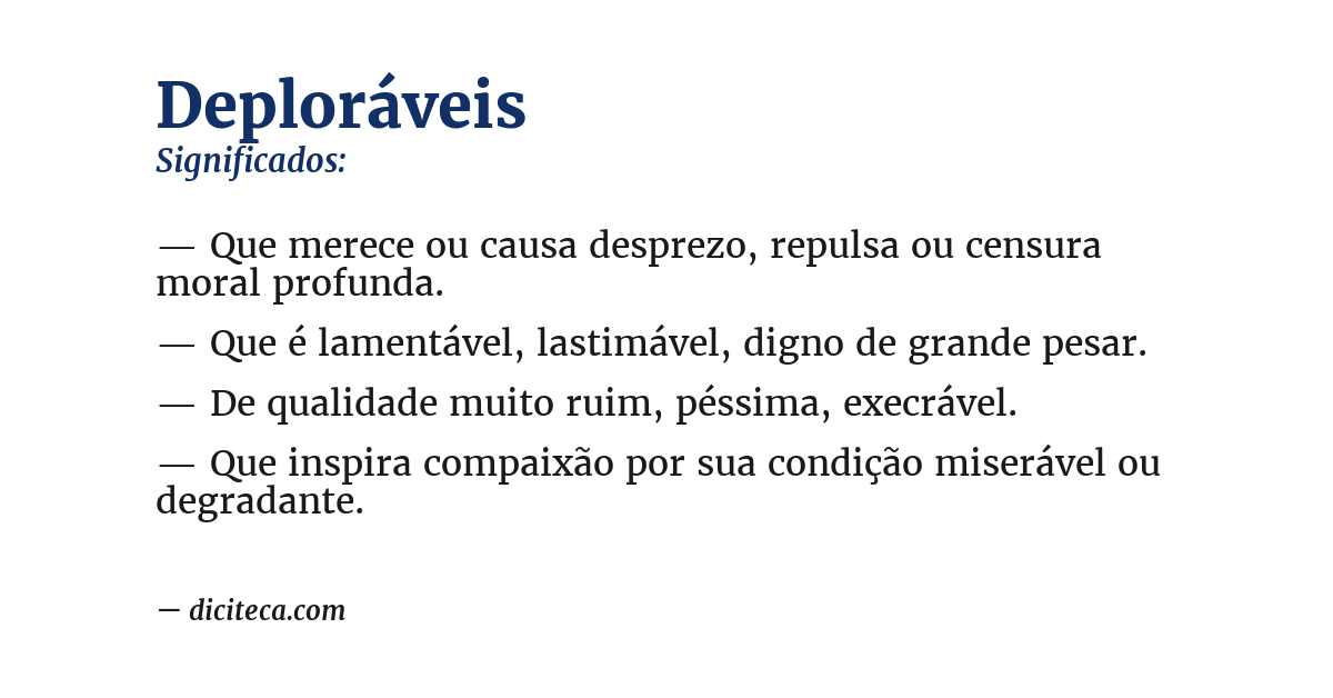 Significado de deploráveis