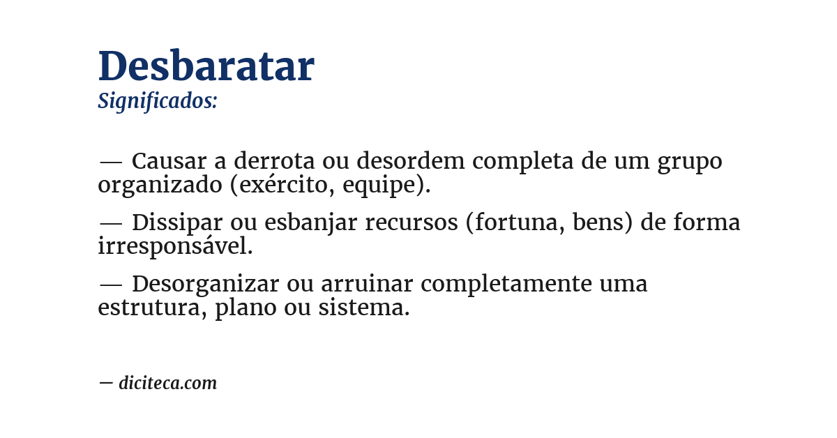 Significado de desbaratar