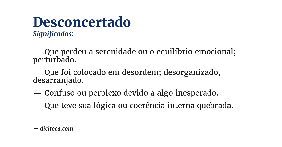 Significado de desconcertado