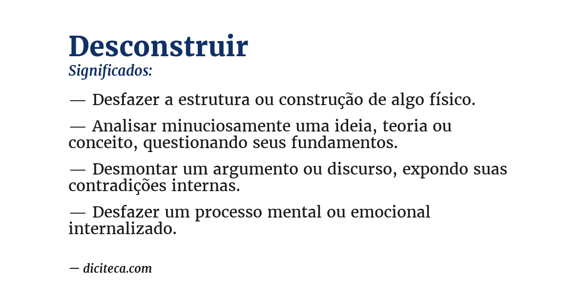 Significado de desconstruir