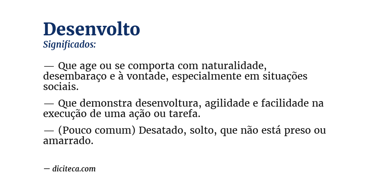 Significado de desenvolto