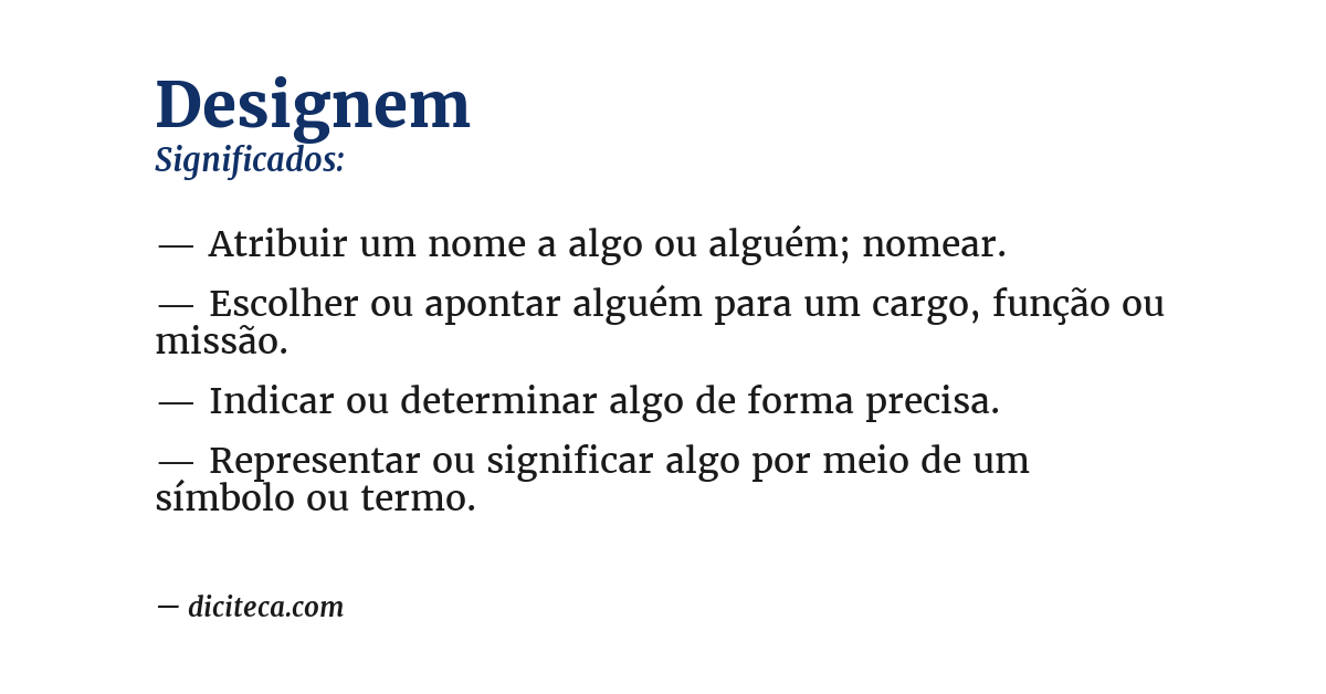 Significado de designem