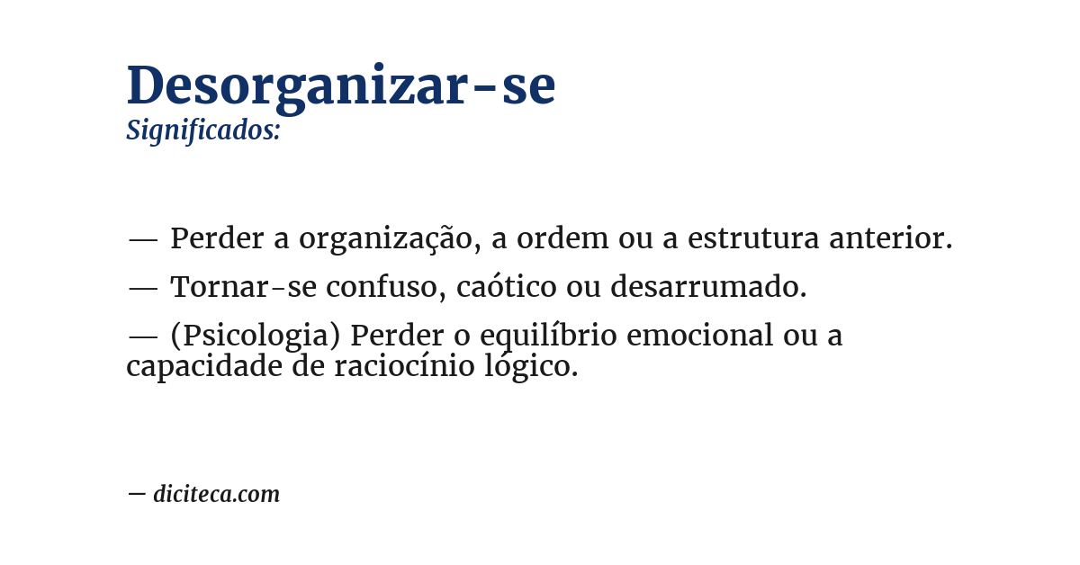 Significado de desorganizar-se