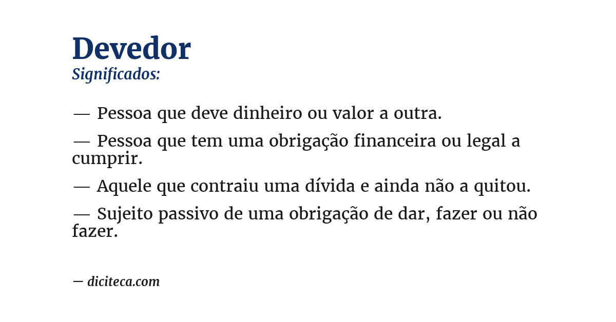 Significado de devedor