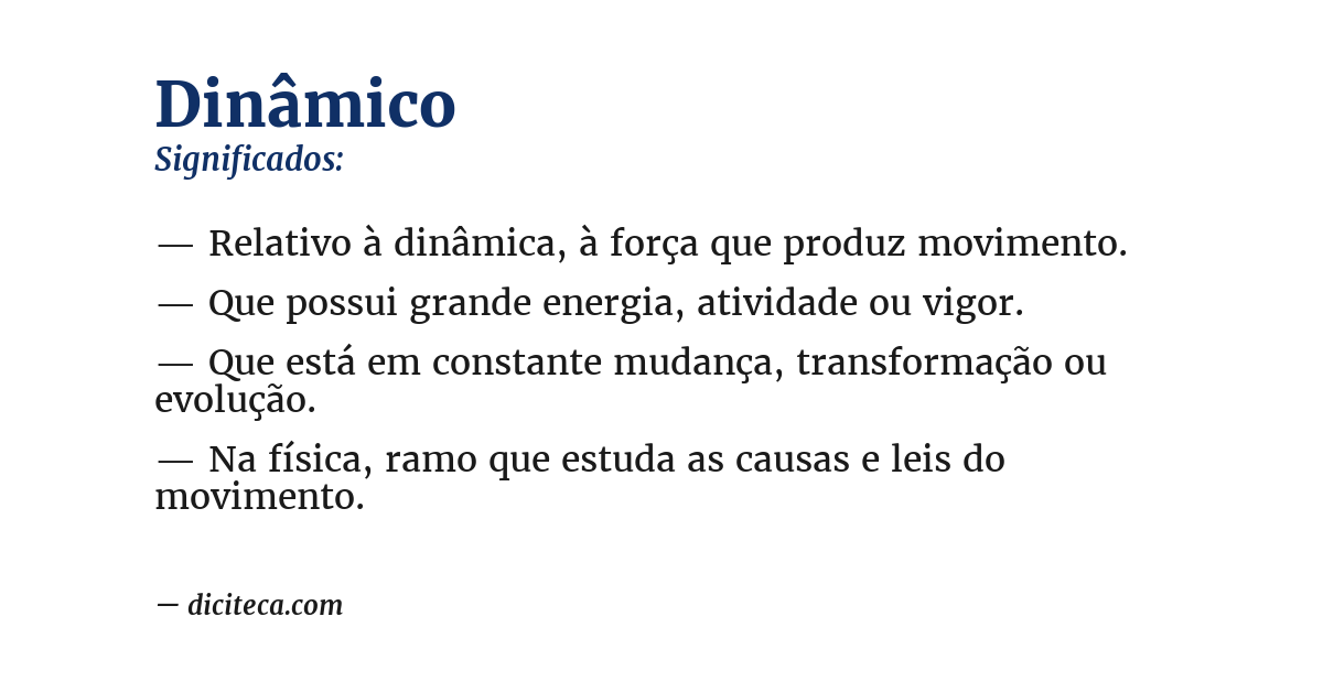 Significado de dinâmico