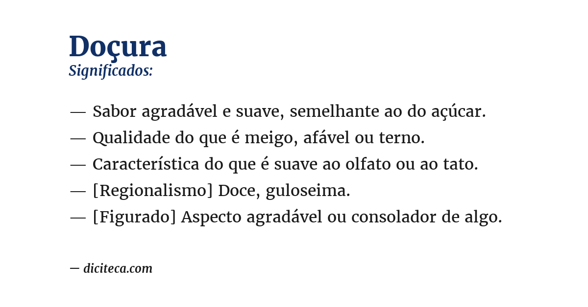 Significado de doçura