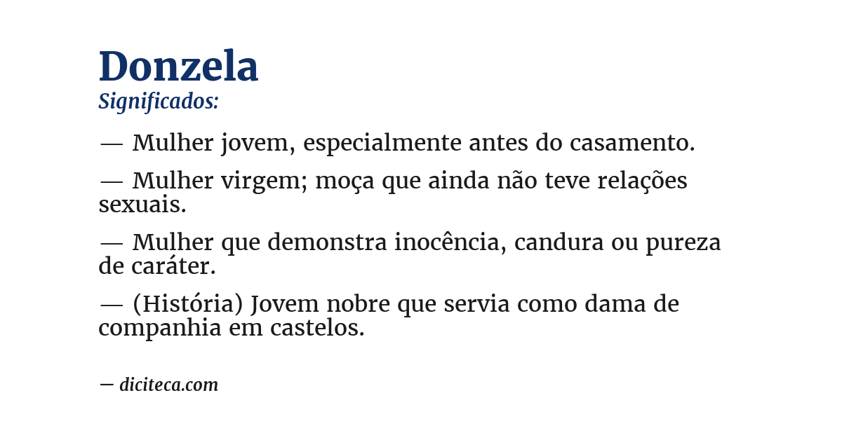 Significado de donzela