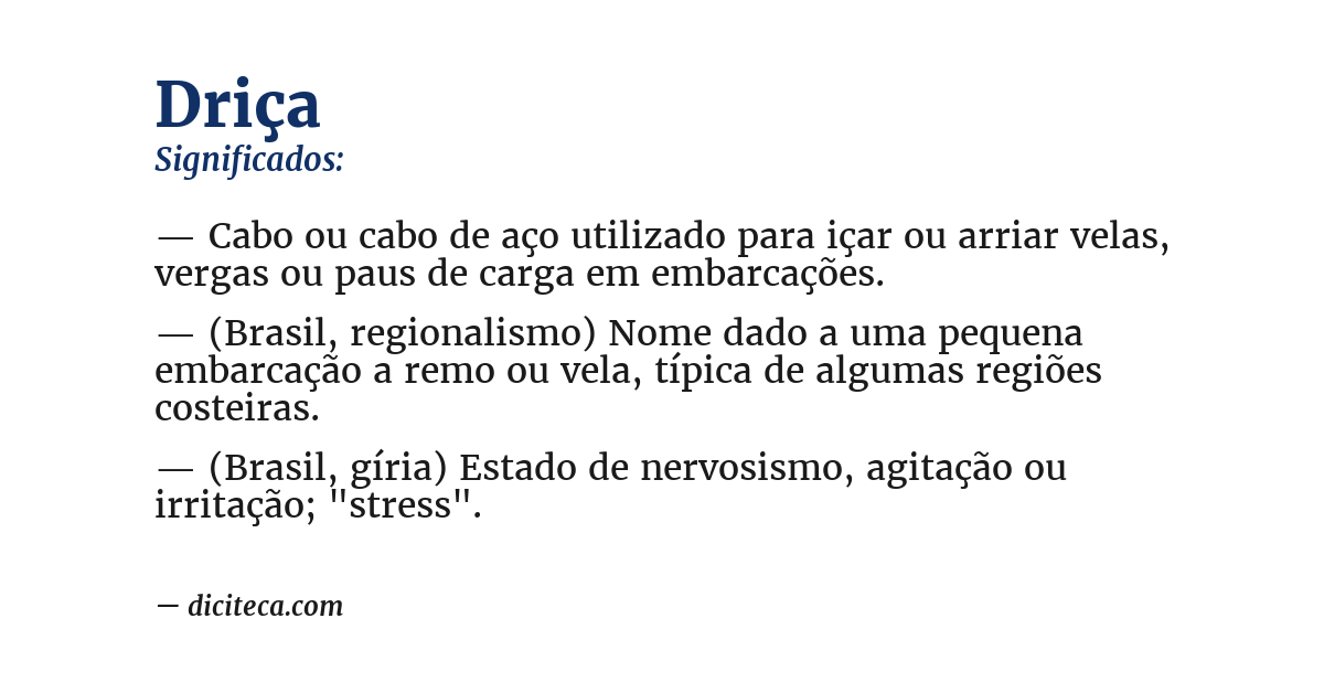 Significado de driça