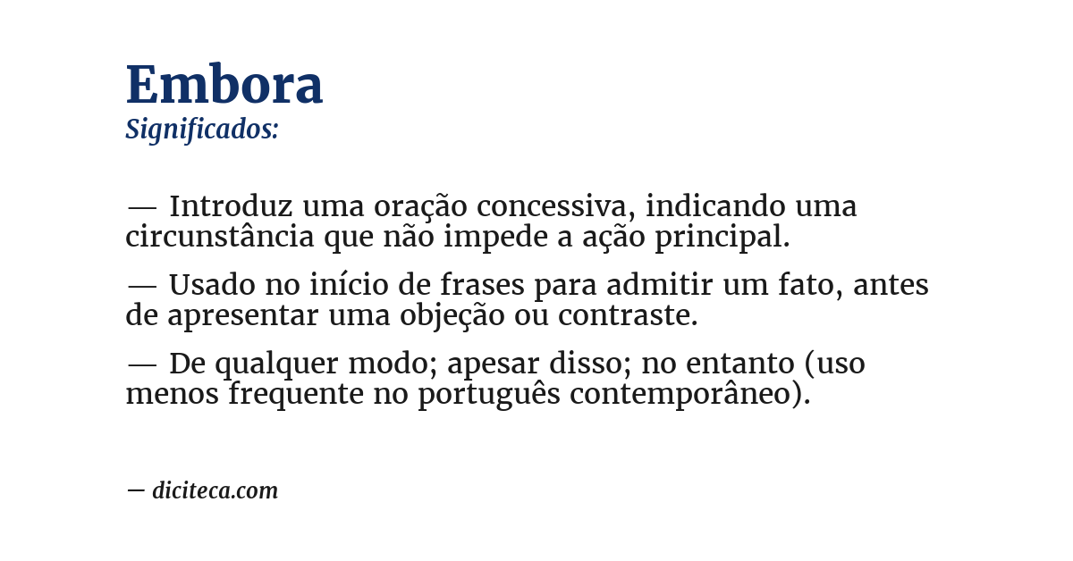 Significado de embora