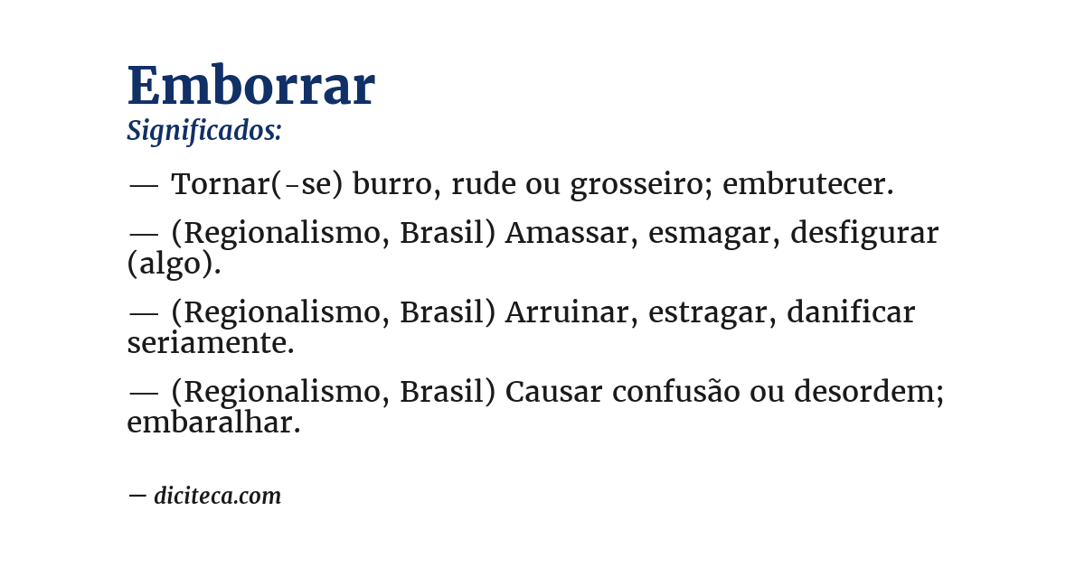 Significado de emborrar