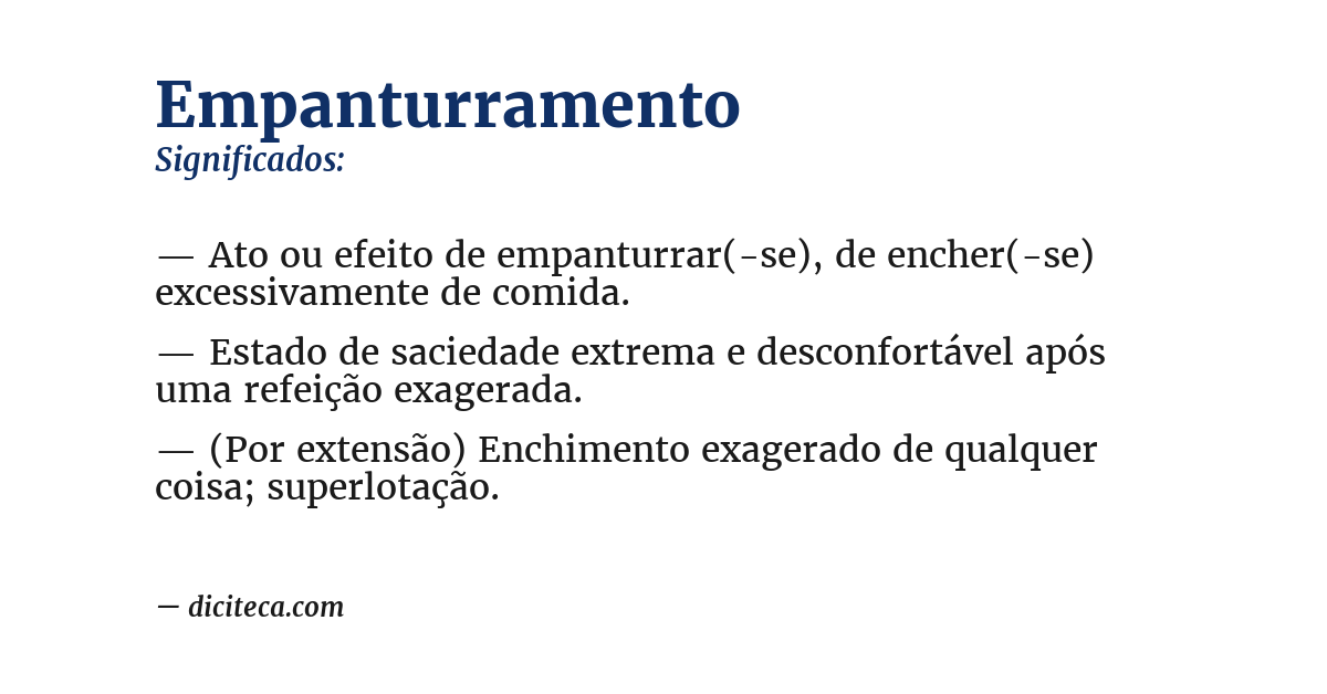 Significado de empanturramento