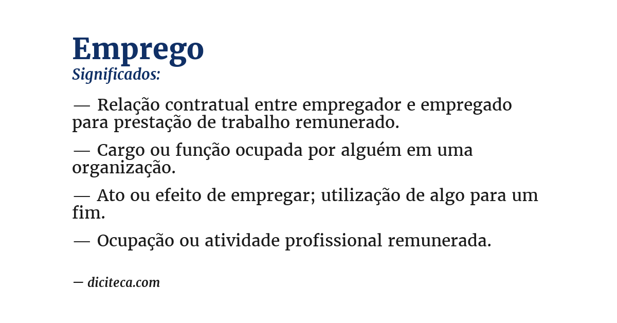 Significado de emprego