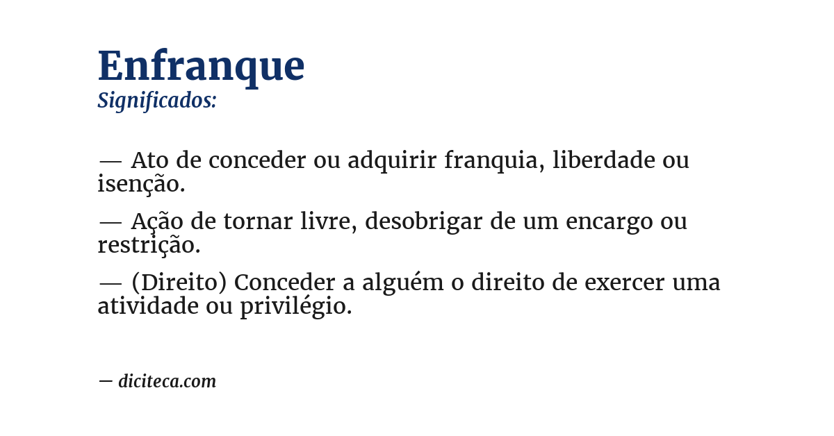Significado de enfranque