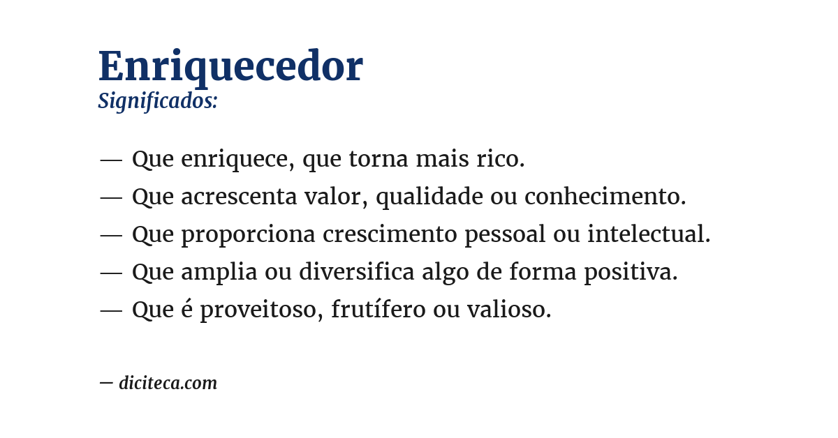 Significado de enriquecedor