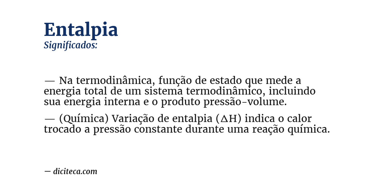 Significado de entalpia