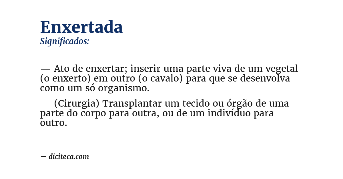 Significado de enxertada