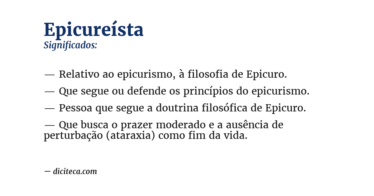Significado de epicureísta