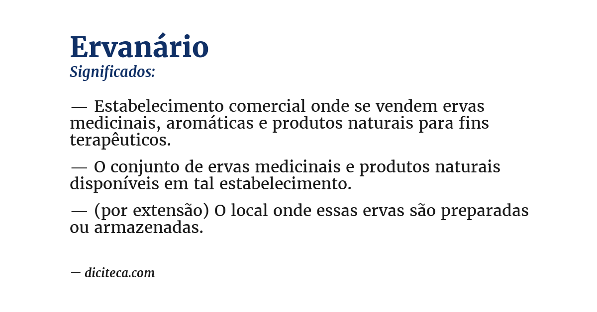 Significado de ervanário