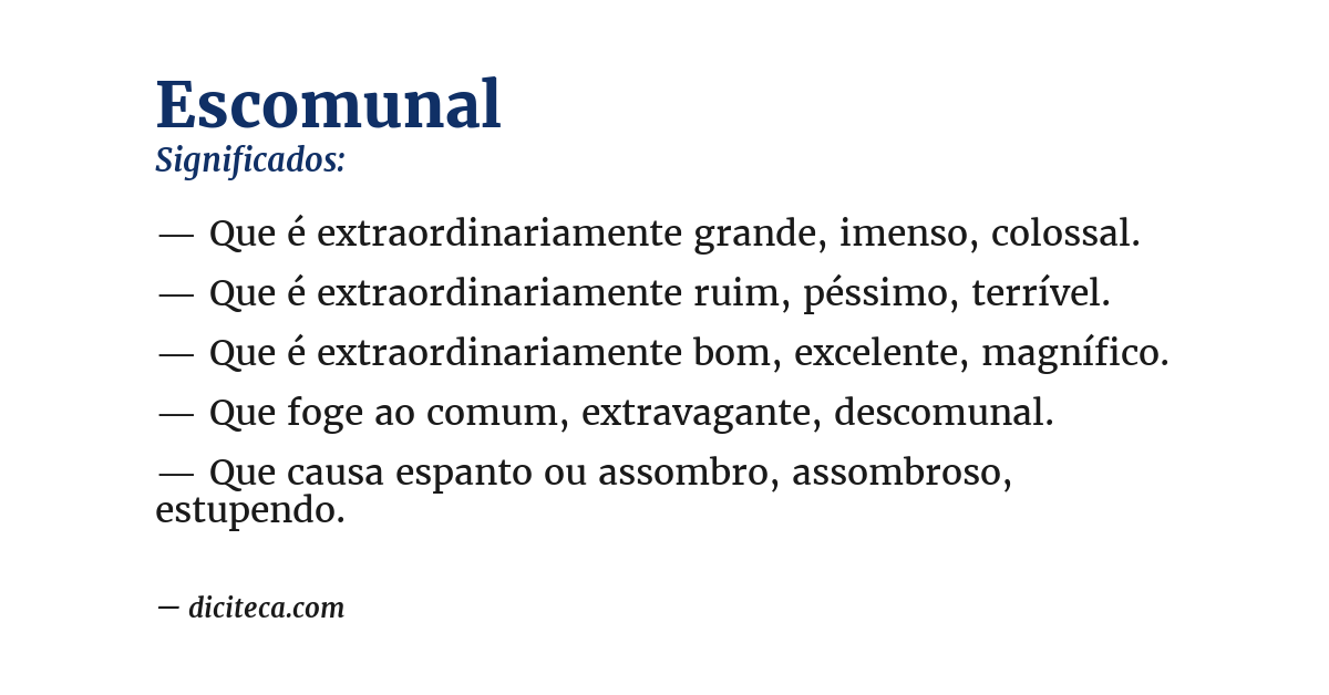 Significado de escomunal