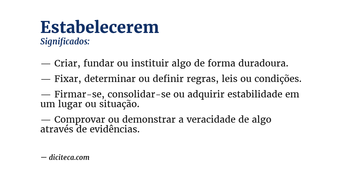 Significado de estabelecerem