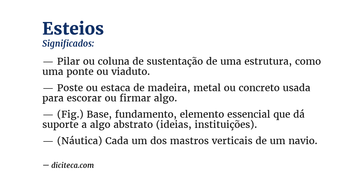 Significado de esteios